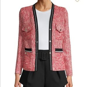 maje red tweed jacket